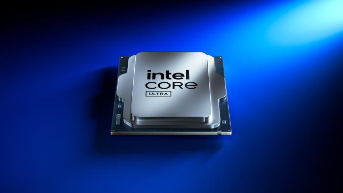 Intel's new Arrow Lake processor on a blue background