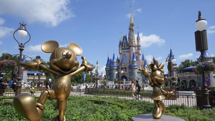 FILE - The Cinderella Castle is seen at the Magic Kingdom at Walt Disney World, July 14, 2023, in Lake Buena Vista, Fla. (AP Photo/John Raoux, File)