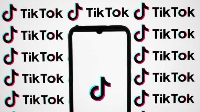 The TikTok logo is being displayed on a smartphone screen in Athens, Greece, on March 14, 2024. (Photo by Nikolas Kokovlis/NurPhoto via Getty Images)