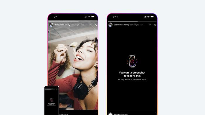 Instagram will block screenshots of ephemeral photos shared in DMs.