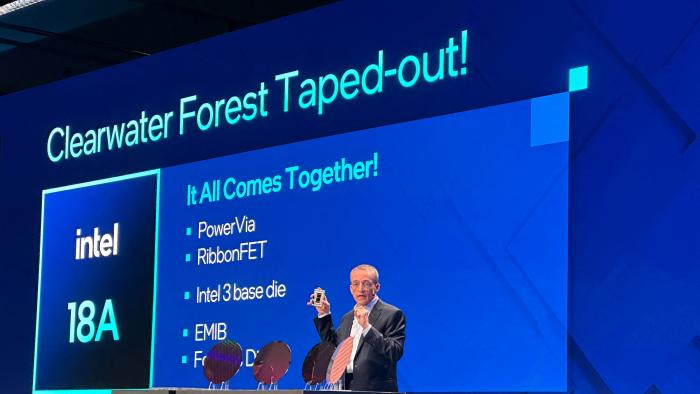 Intel CEO Patrick P. Gelsinger speaks at an event giving new details about the firm's Intel Foundry manufacturing business, in San Jose, California February 21, 2024. REUTERS/Max Cherney